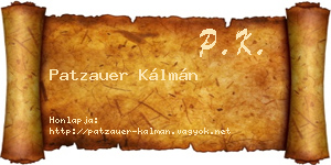Patzauer Kálmán névjegykártya